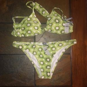 Aerie Kiwi Print Bikini NWT